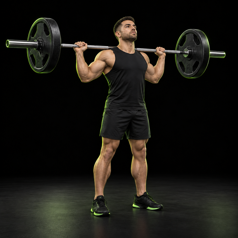 Athlete demonstrating a squat while ZORFI analyzes the movement